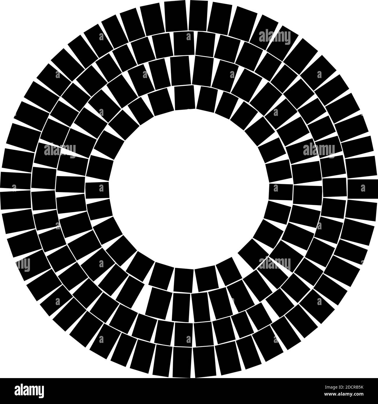 Geometrisches Kreiselement. Kreisförmiges Mauerwerk, Steinkreise aus Mauerwerk. Abstrakte Draufsicht gut – Stock Vektor Illustration, Clip Art Grafiken Stock Vektor