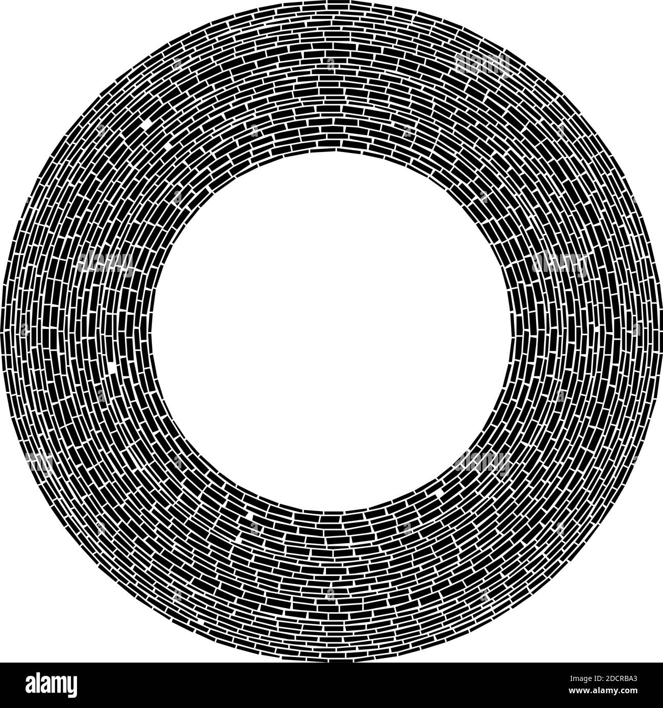 Geometrisches Kreiselement. Kreisförmiges Mauerwerk, Steinkreise aus Mauerwerk. Abstrakte Draufsicht gut – Stock Vektor Illustration, Clip Art Grafiken Stock Vektor
