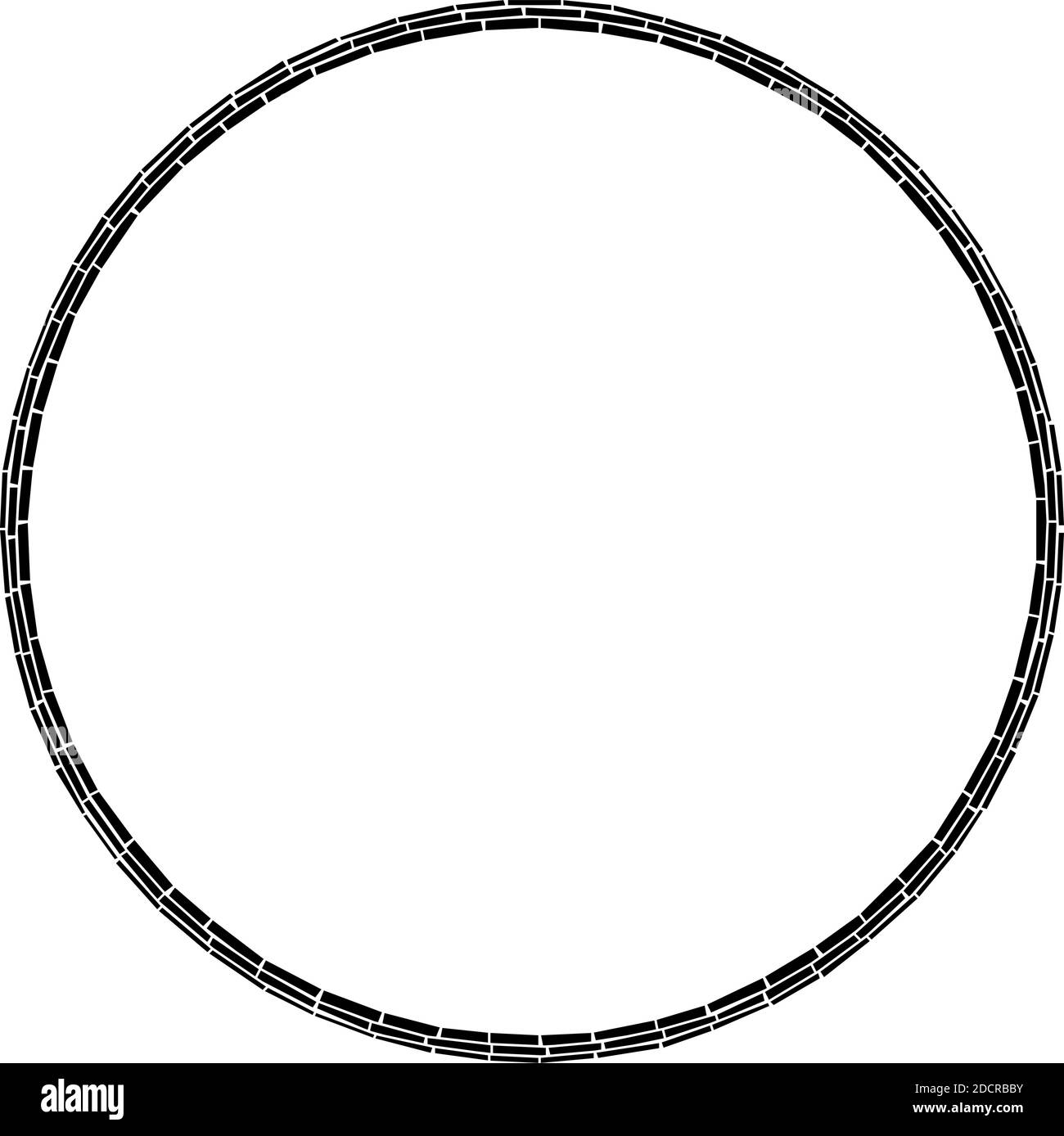 Geometrisches Kreiselement. Kreisförmiges Mauerwerk, Steinkreise aus Mauerwerk. Abstrakte Draufsicht gut – Stock Vektor Illustration, Clip Art Grafiken Stock Vektor