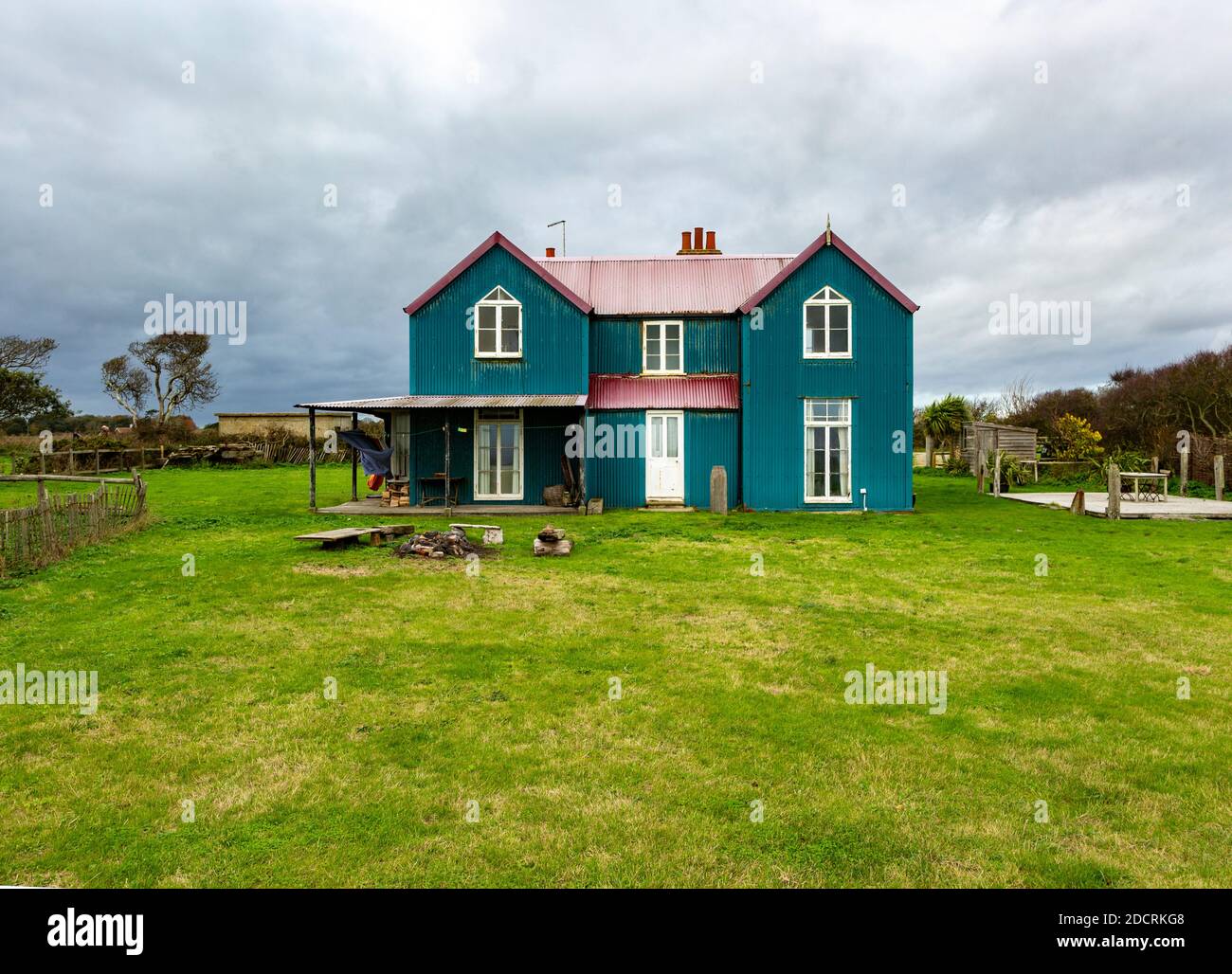 Tower House erbaut C1893 Schießhaus Wellblech Gebäude, Bawdsey, Suffolk, England, Großbritannien Stockfoto