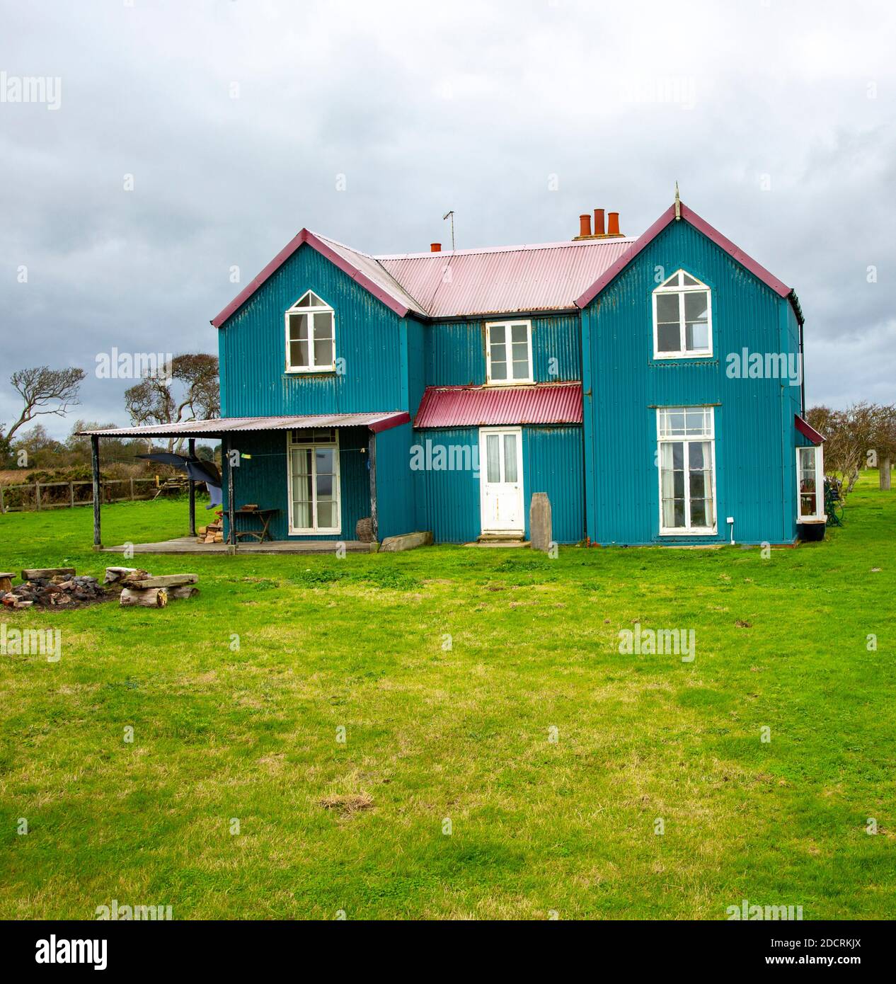 Tower House erbaut C1893 Schießhaus Wellblech Gebäude, Bawdsey, Suffolk, England, Großbritannien Stockfoto