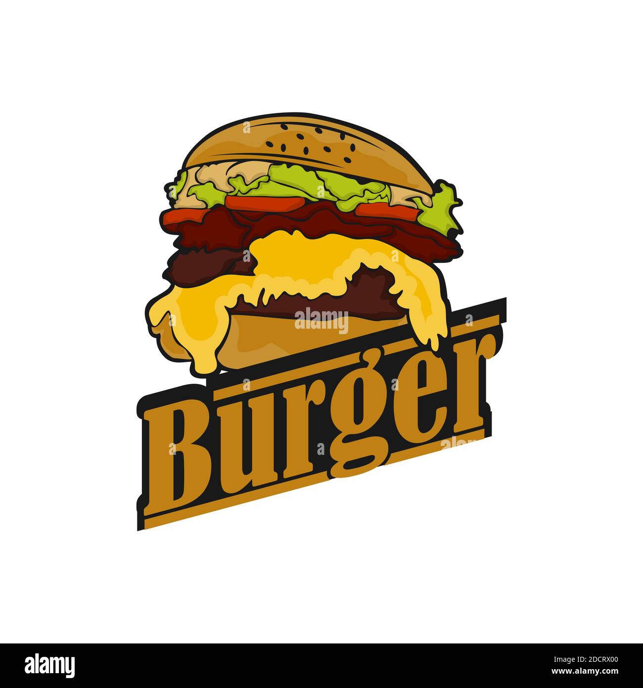 Burger Grafik Vektorbild, Logo Sandwich, Schriftzug.EPS 10 Stock Vektor