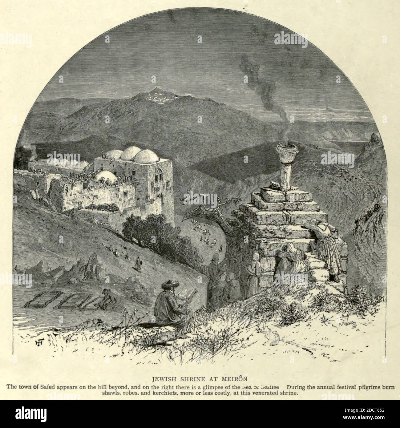 Jüdischer Schrein in Meiron Gravur auf Holz aus dem malerischen Palästina, Sinai und Ägypten von Wilson, Charles William, Sir, 1836-1905; Lane-Poole, Stanley, 1854-1931 Band 2. Erschienen in New York bei D. Appleton im Jahre 1881-1884 Stockfoto