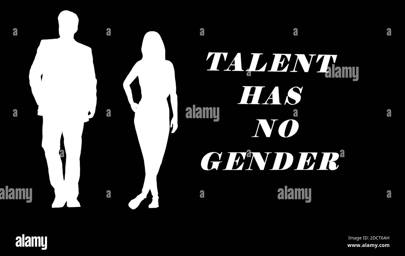 Hier ist kein Geschlecht wie Mann und Frau für Talent in dieser Welt. Das zeigt dieses Bild. Stockfoto