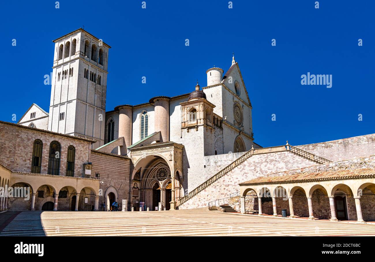 Basilika des Heiligen Franziskus von Assisi in Italien Stockfoto