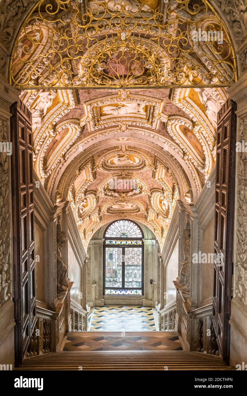 Die Scala d'Oro (wörtlich "goldene Treppe") im Palazzo Ducale (Dogenpalast) Stockfoto