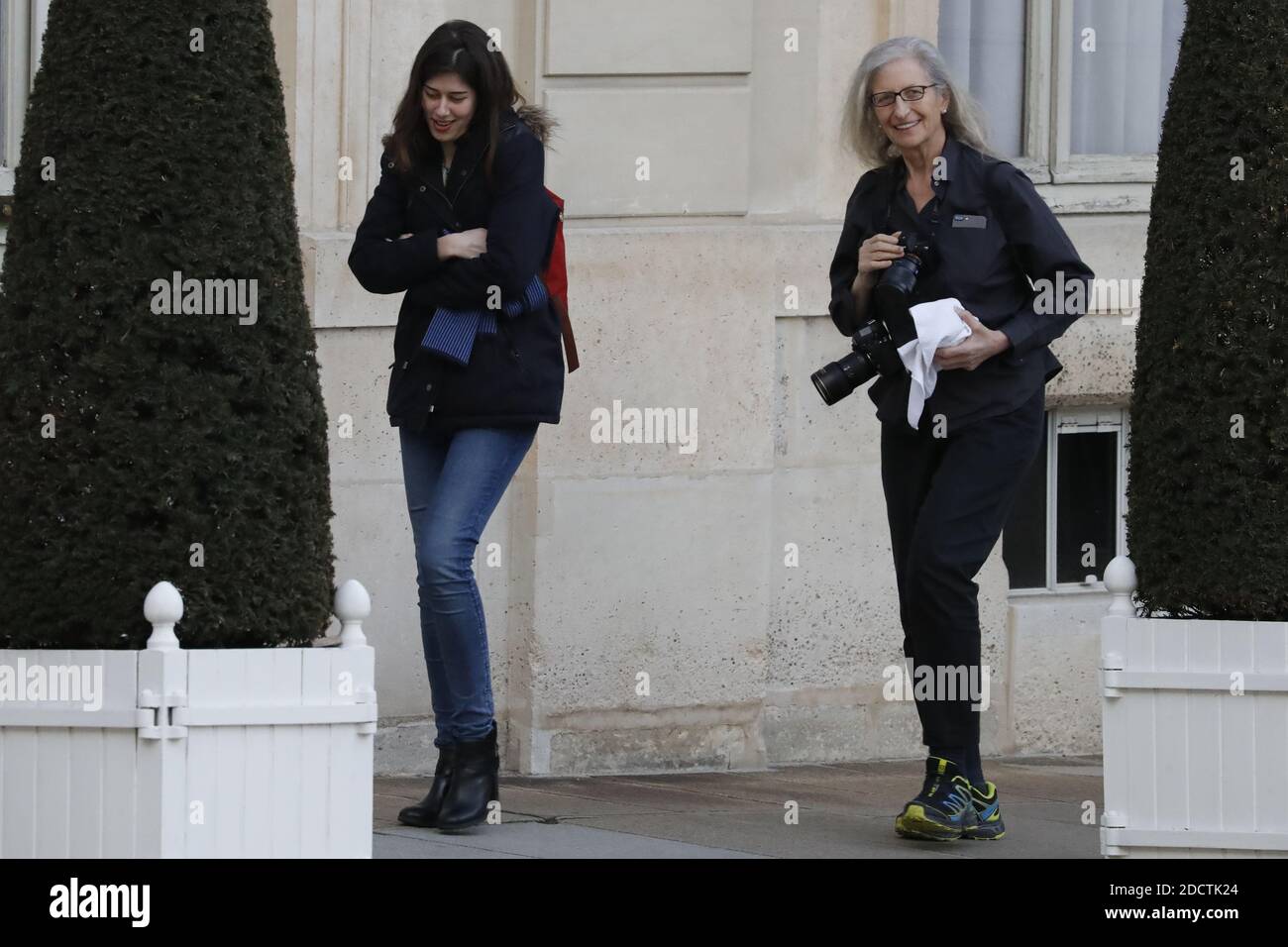 Die berühmte US-Fotografin Annie Leibovitz begrüßt am 16. März 2018 im