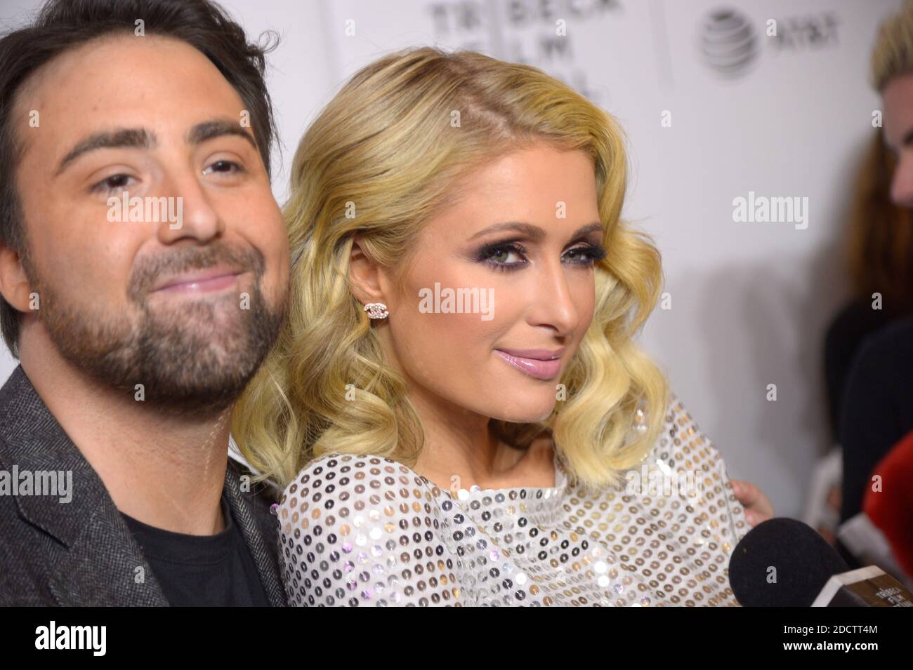 Bert Marcus, Paris Hilton bei der Premiere des Films American Meme während des Tribeca Film Festivals 2018 in den Spring Studios in New York City, NY, USA am 27. April 2018. Foto von Julien Reynaud/APS-Medias/ABACAPRESS.COM Stockfoto