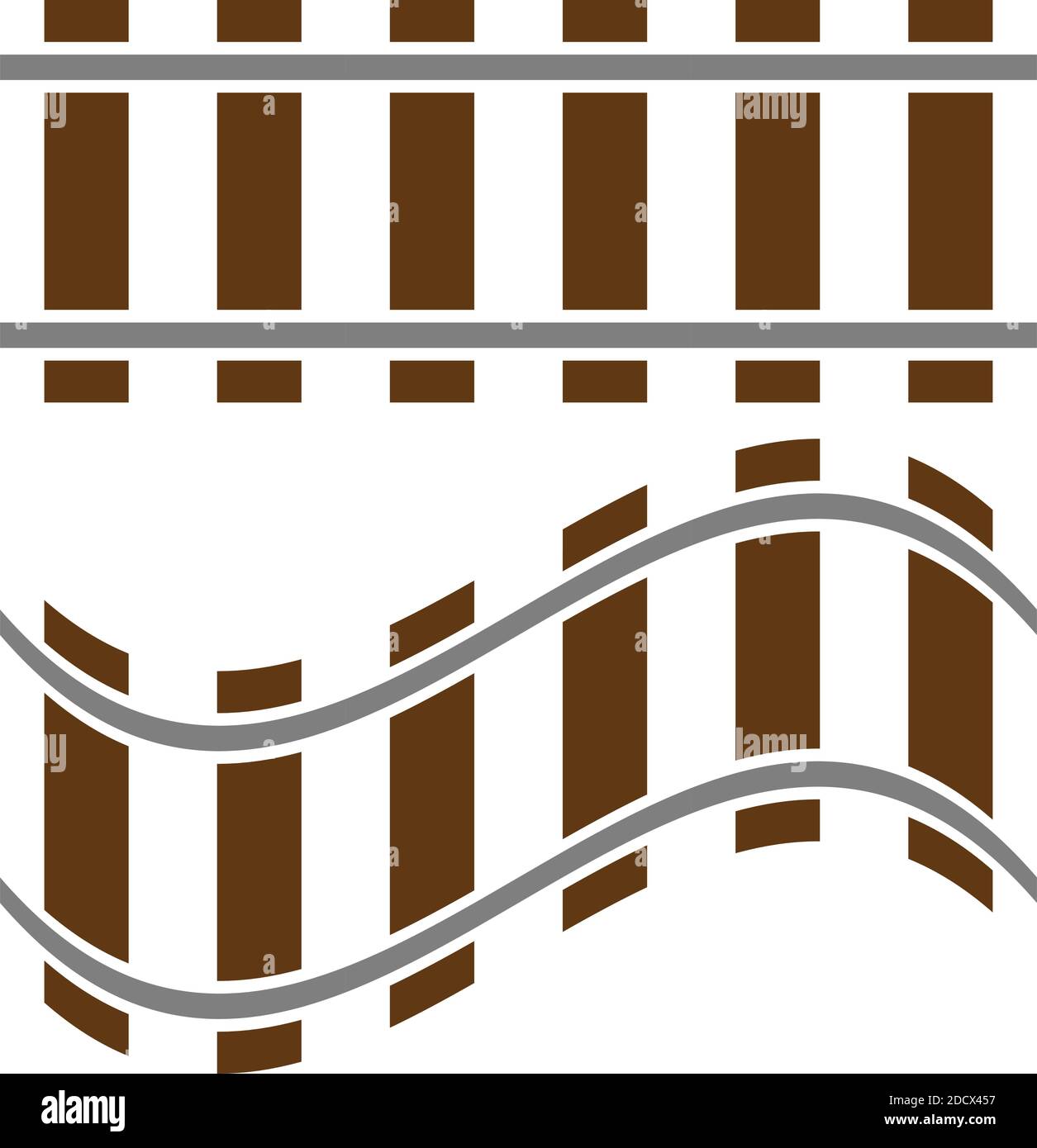Eisenbahn, Bahnstrecke, Bahnkontur, Silhouettenvektor. Straßenbahn, U-Bahn, U-Bahn-Pfad – Stock Illustration, Clip Art Grafiken Stock Vektor