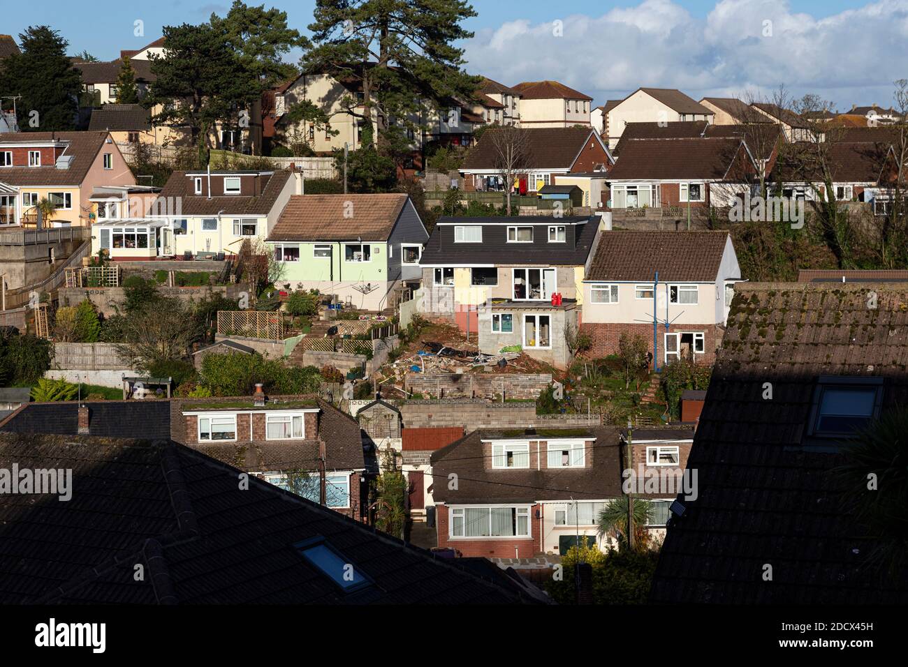 Wohnungsentwicklung, Wohnungsprobleme, Großbritannien, Soziale Fragen, Haus, Hackney, Tall - hoch, Zuschüsse, Wohnung, Architektur, Balkon, Vorteile, Block S Stockfoto