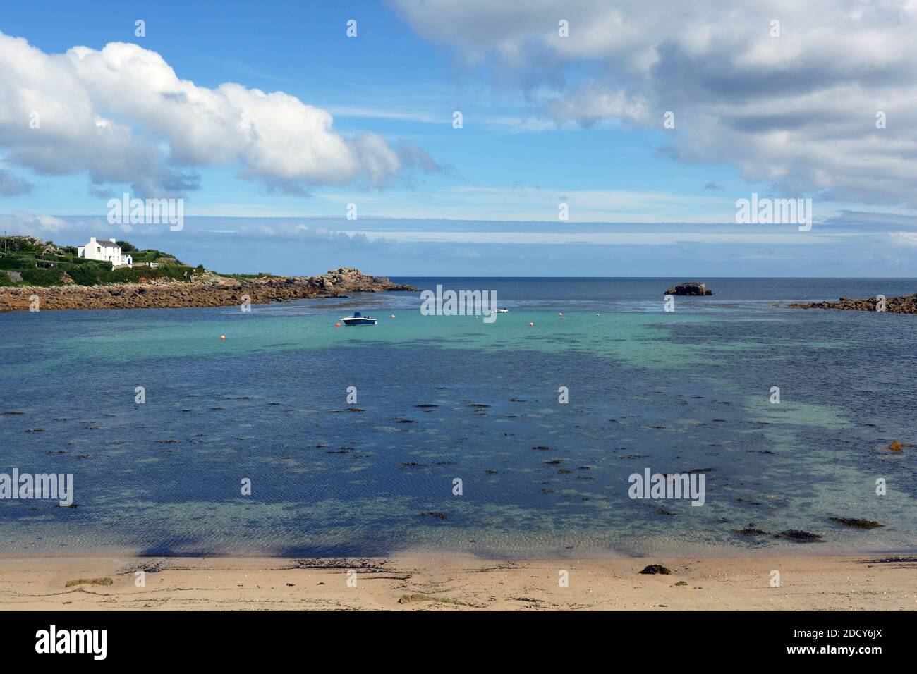Porthcressa Beach, Hugh Town, St Mary's, Isles of Scilly, Großbritannien Stockfoto