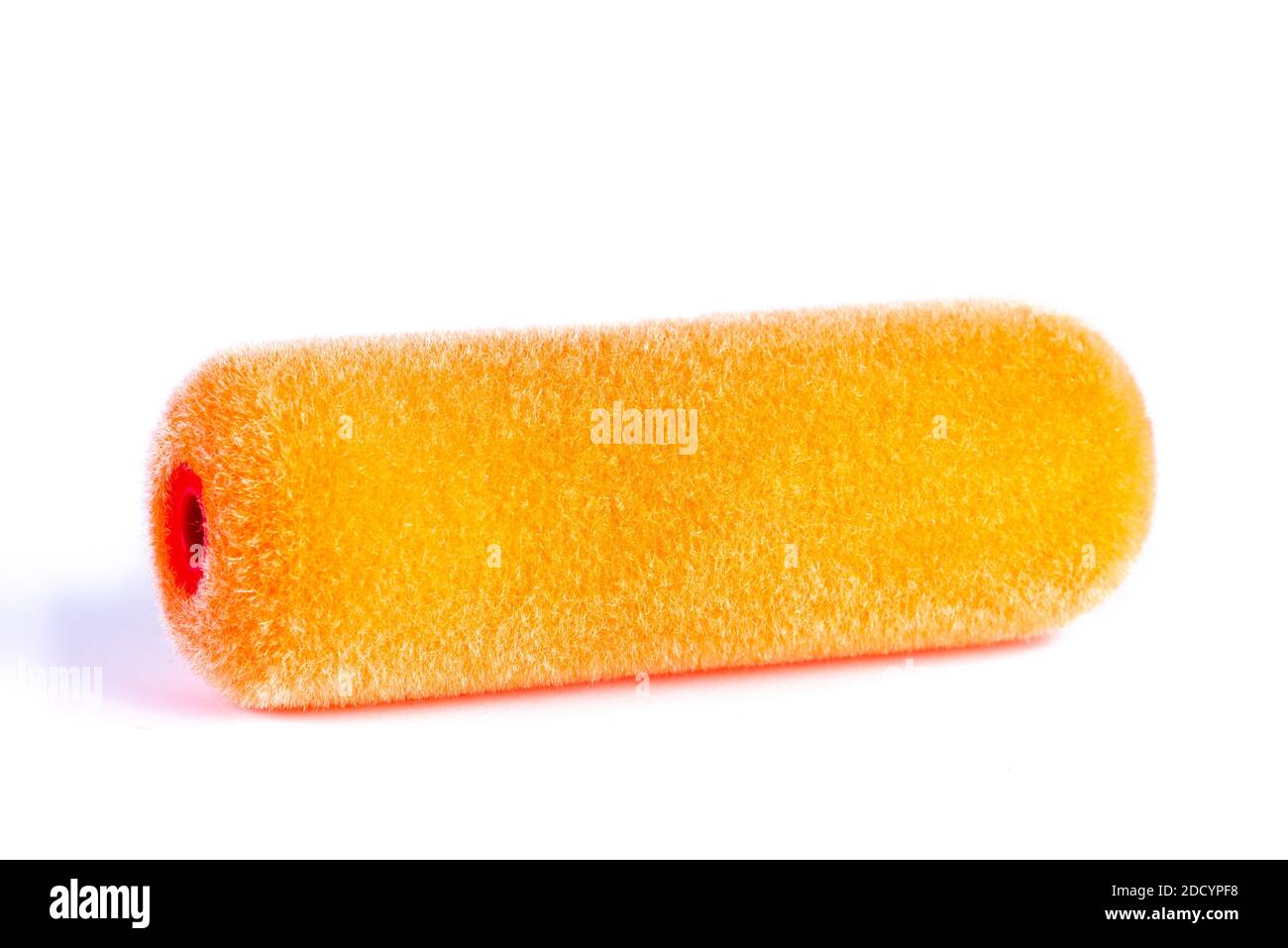 Kleine Farbrolle isoliert auf weißem Hintergrund Stockfoto