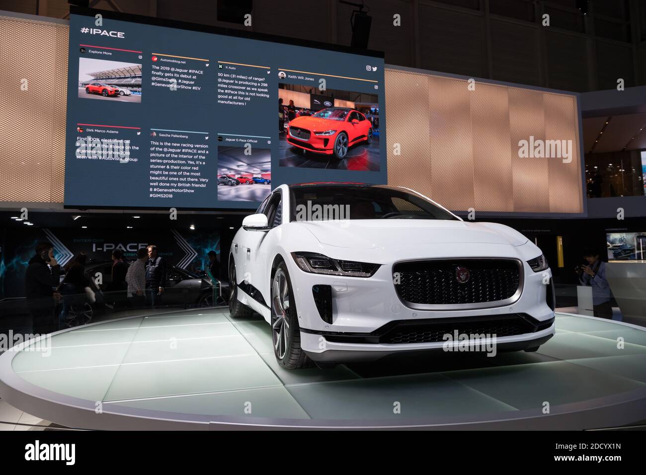 Genfer Autosalon Jaguar Ipace auf dem 88. Internationalen Genfer Autosalon, der am 12. März 2018 im Palexpo Convention Center in Genf, Schweiz, stattfand. Foto von Loona/ABACAPRESS.COM Stockfoto