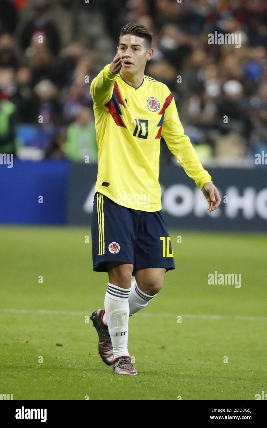 Der kolumbianische James Rodriguez beim Fußballspiel Frankreich gegen Kolumbien im Stade de France Stadion in Saint-Denis, einem Vorort von Paris, Frankreich am 23. März 2018. Kolumbien gewann 3:2. Foto von Henri Szwarc/ABACAPRESS.COM Stockfoto