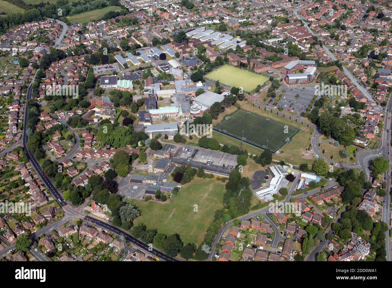 Luftaufnahme der Universität von Worcester, St. John's Campus Stockfoto