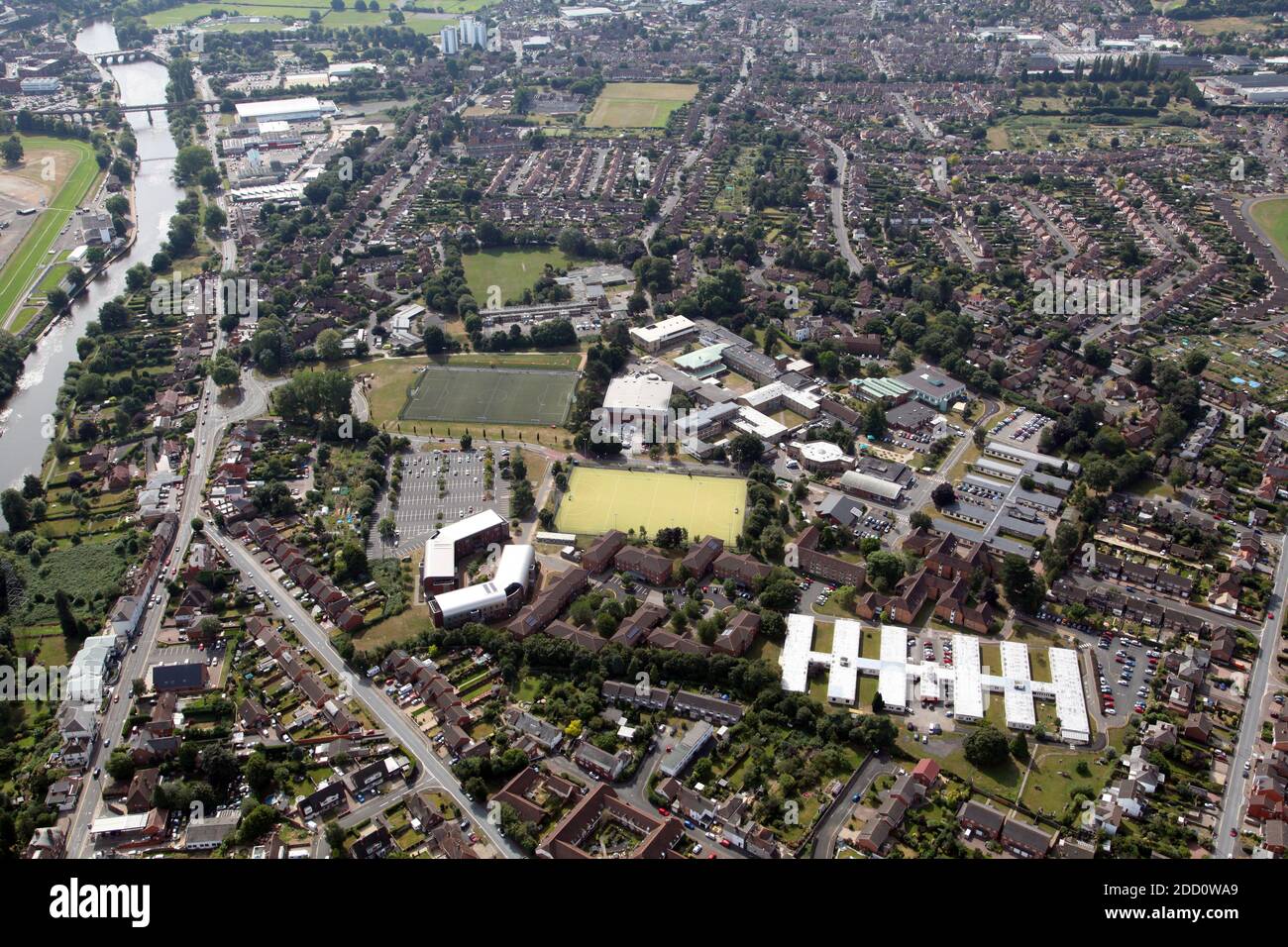Luftaufnahme der Universität von Worcester, St. John's Campus Stockfoto