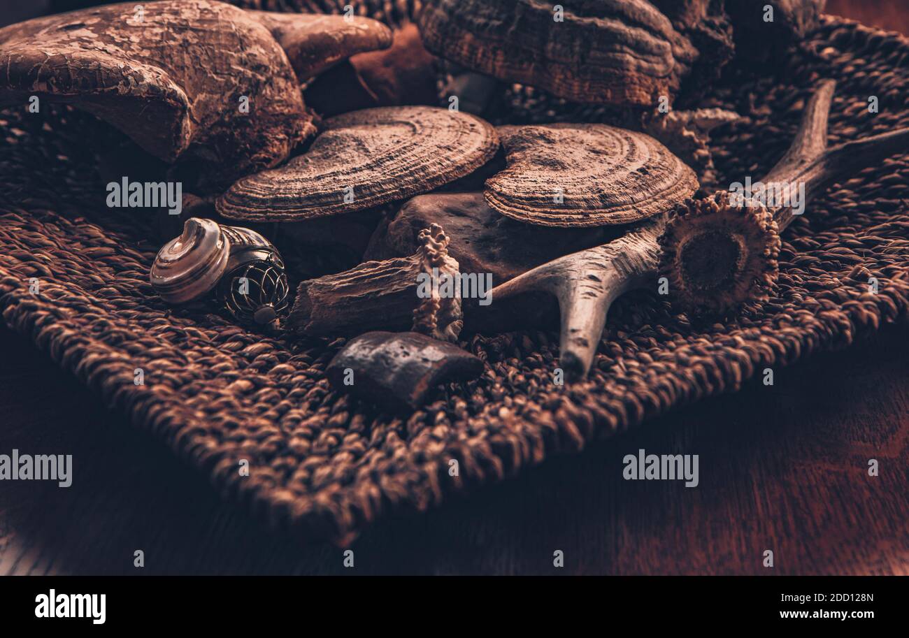 Tischdekoration Stillleben - Dekoration in einer ruhigen Atmosphäre. Stockfoto