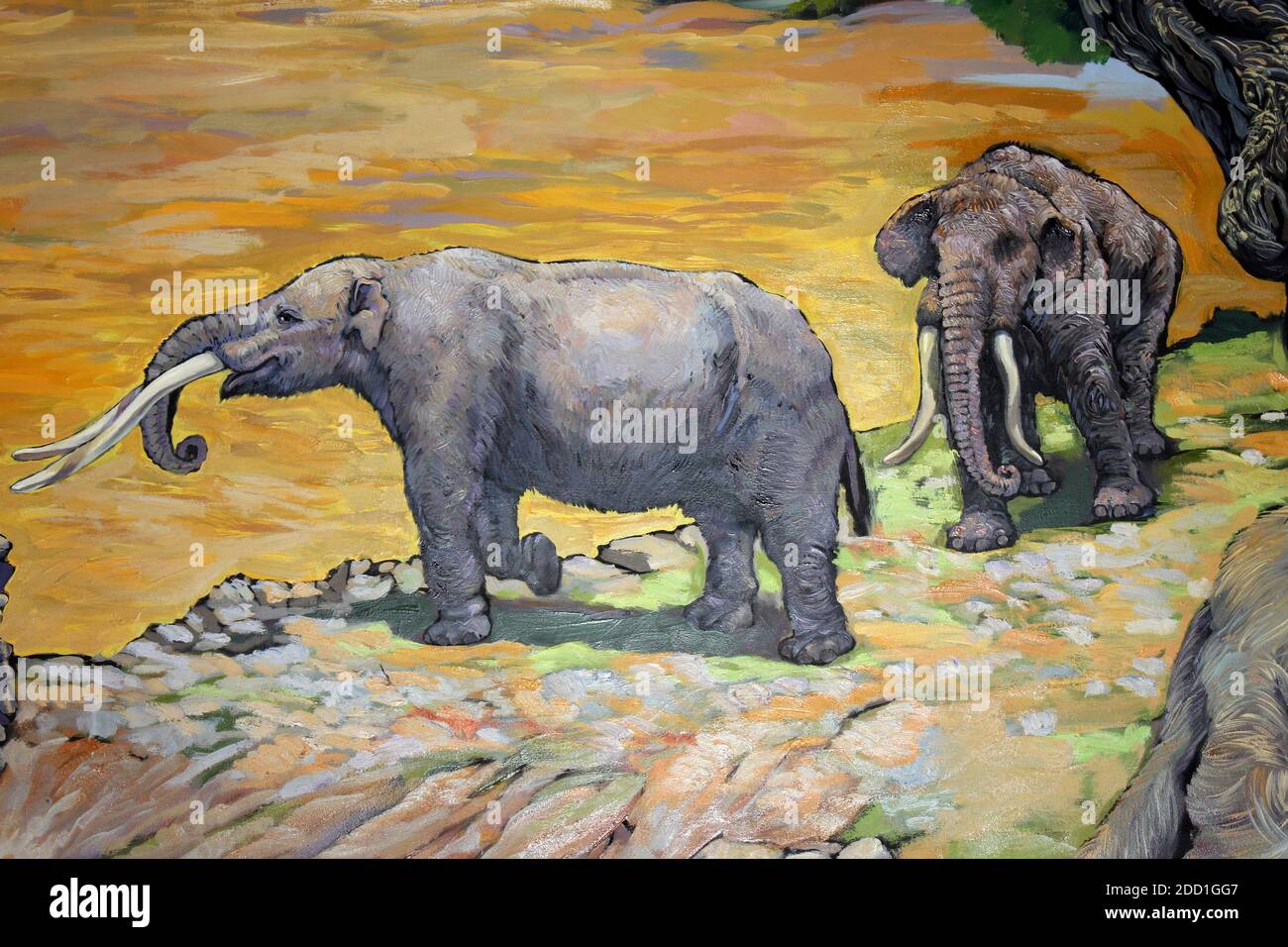 Gemälde von Mastodonts Cuvieronius hyodon Stockfoto
