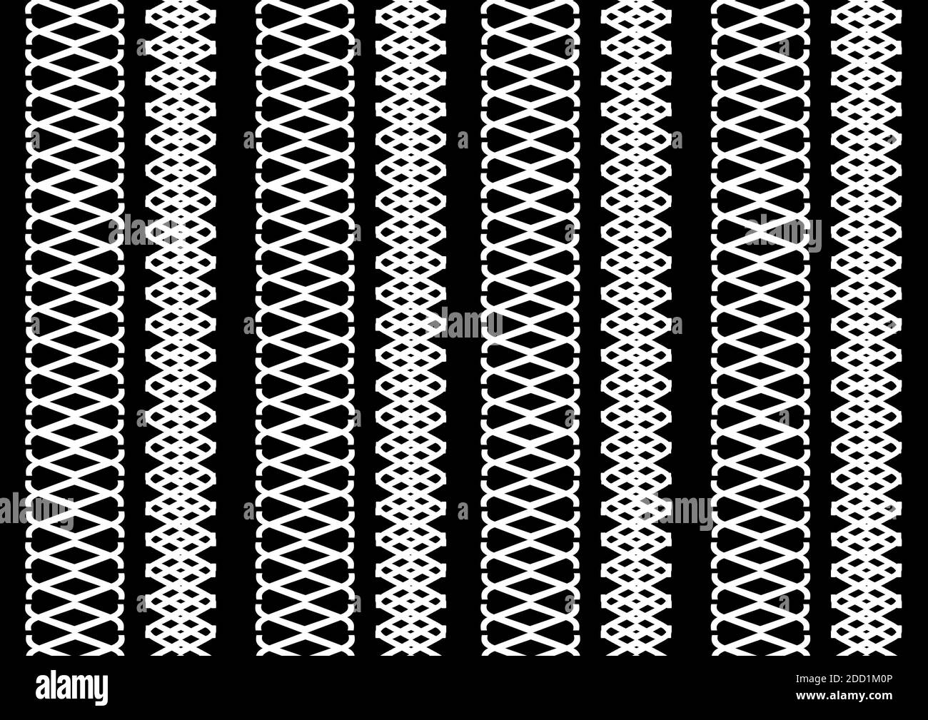 Abstraktes schwarz-weißes Tapetenmuster aus Alphabet-Schriftzug J Stockfoto