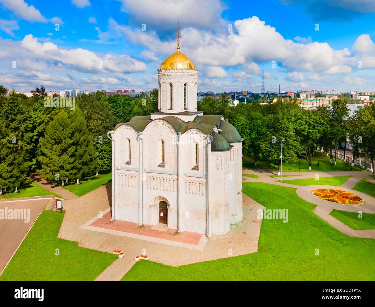 Saint Demetrius Kathedrale Luftpanorama in Vladimir Stadt, Goldener Ring von Russland Stockfoto