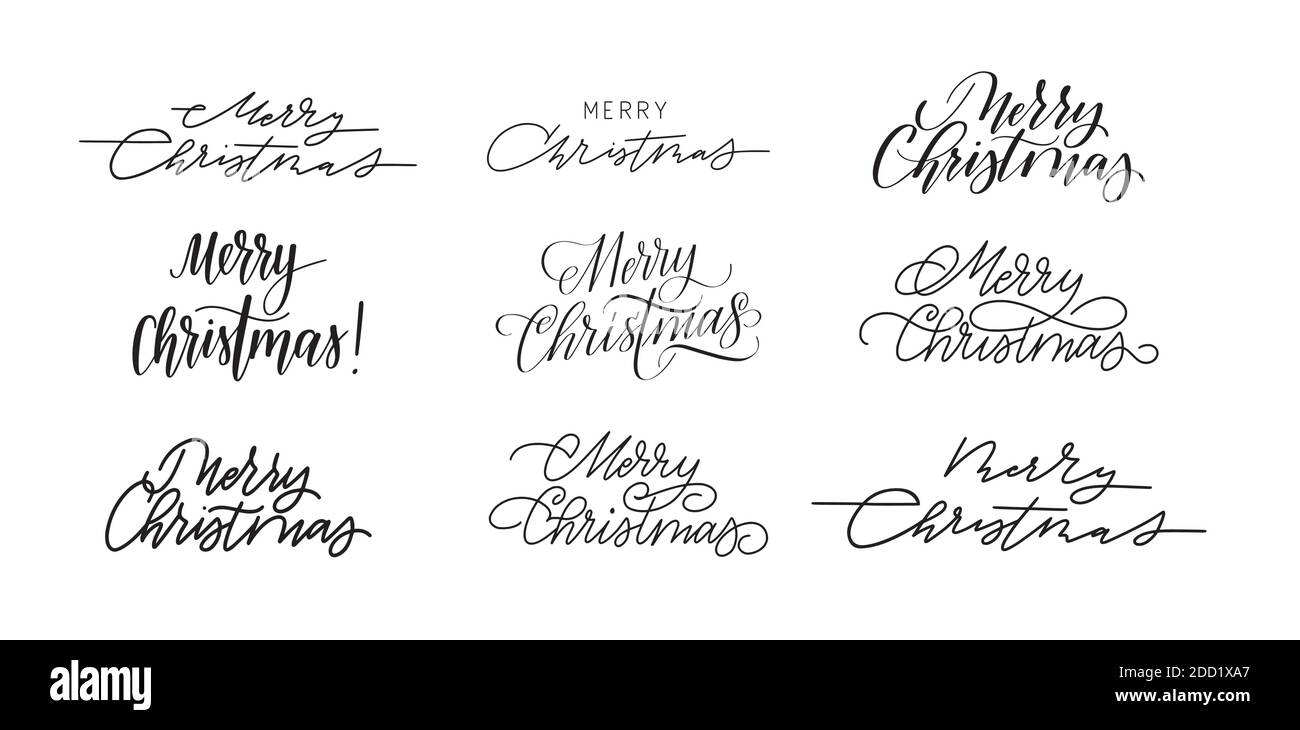 Frohe Weihnachten saisonale Kalligraphie Designs Set Stock Vektor