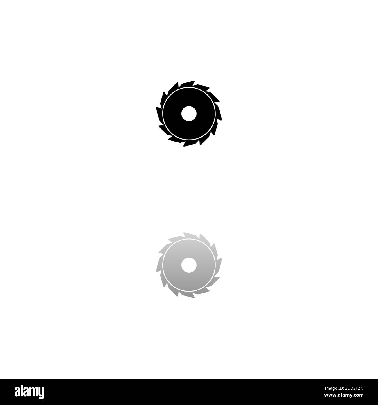 Industriesäge. Schwarzes Symbol auf weißem Hintergrund. Einfache Illustration. Symbol Für Flachen Vektor. Spiegelungsschatten. Kann in Logo, Web, Mobile und verwendet werden Stock Vektor