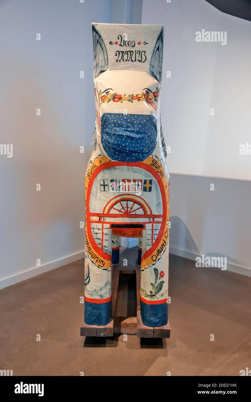 Dala Horse, The National Nordic Museum, Seattle, Washington, USA, USA Stockfoto