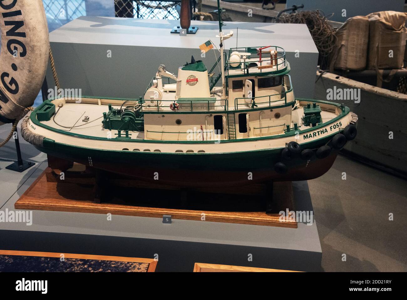 Fischerboot Modell. Das National Nordic Museum , Seattle, Washington, USA, USA Stockfoto