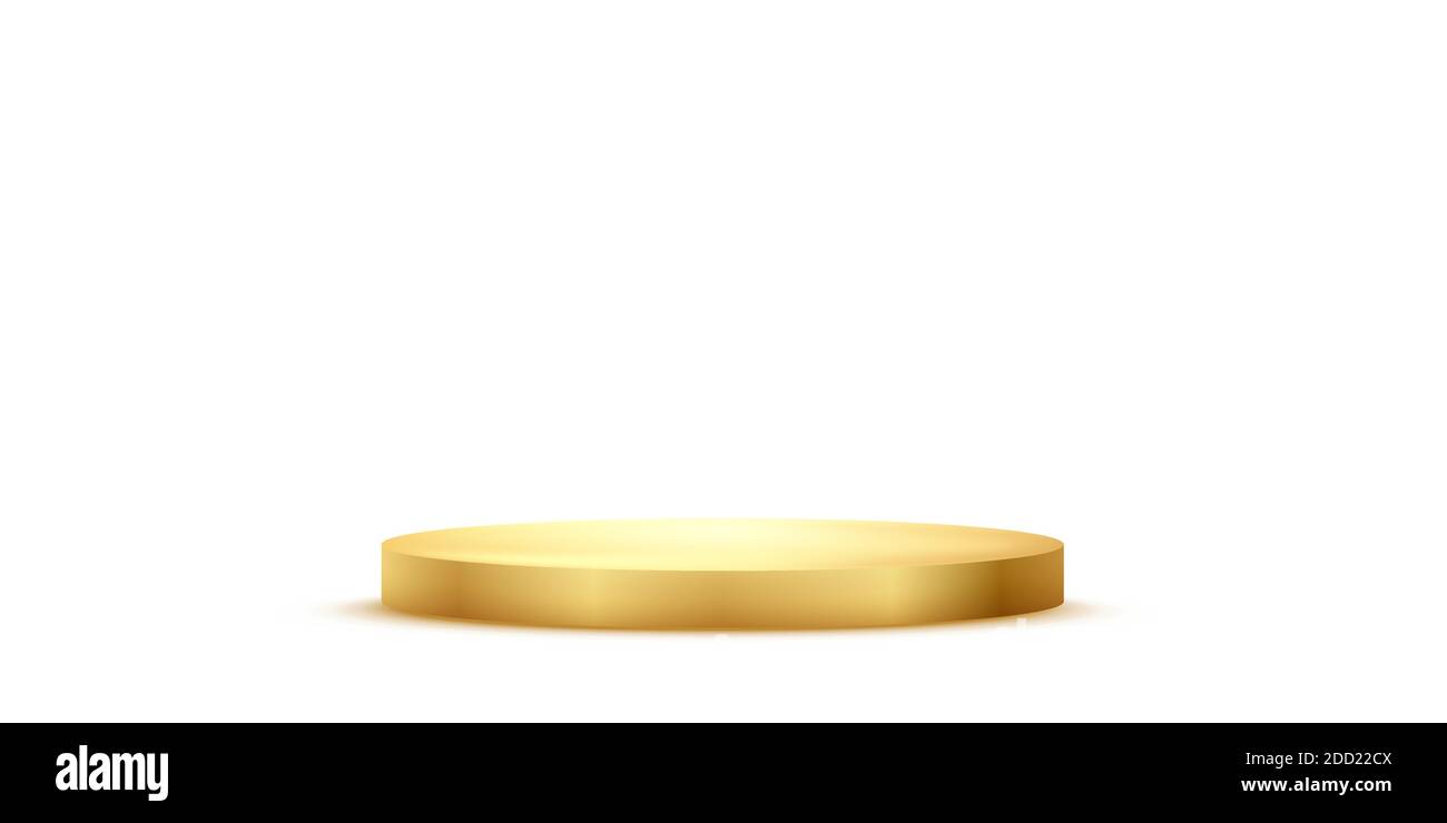 Golden Podium isoliert auf weißem Hintergrund. Vektordesign-Element. Stock Vektor