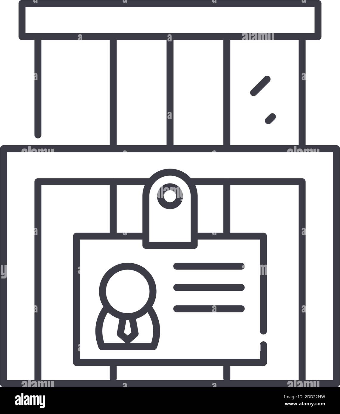 Unternehmensidentitätsymbol, lineare isolierte Illustration, Vektor mit dünnen Linien, Webdesign-Zeichen, Umrisskonzept-Symbol mit bearbeitbarer Kontur auf Weiß Stock Vektor