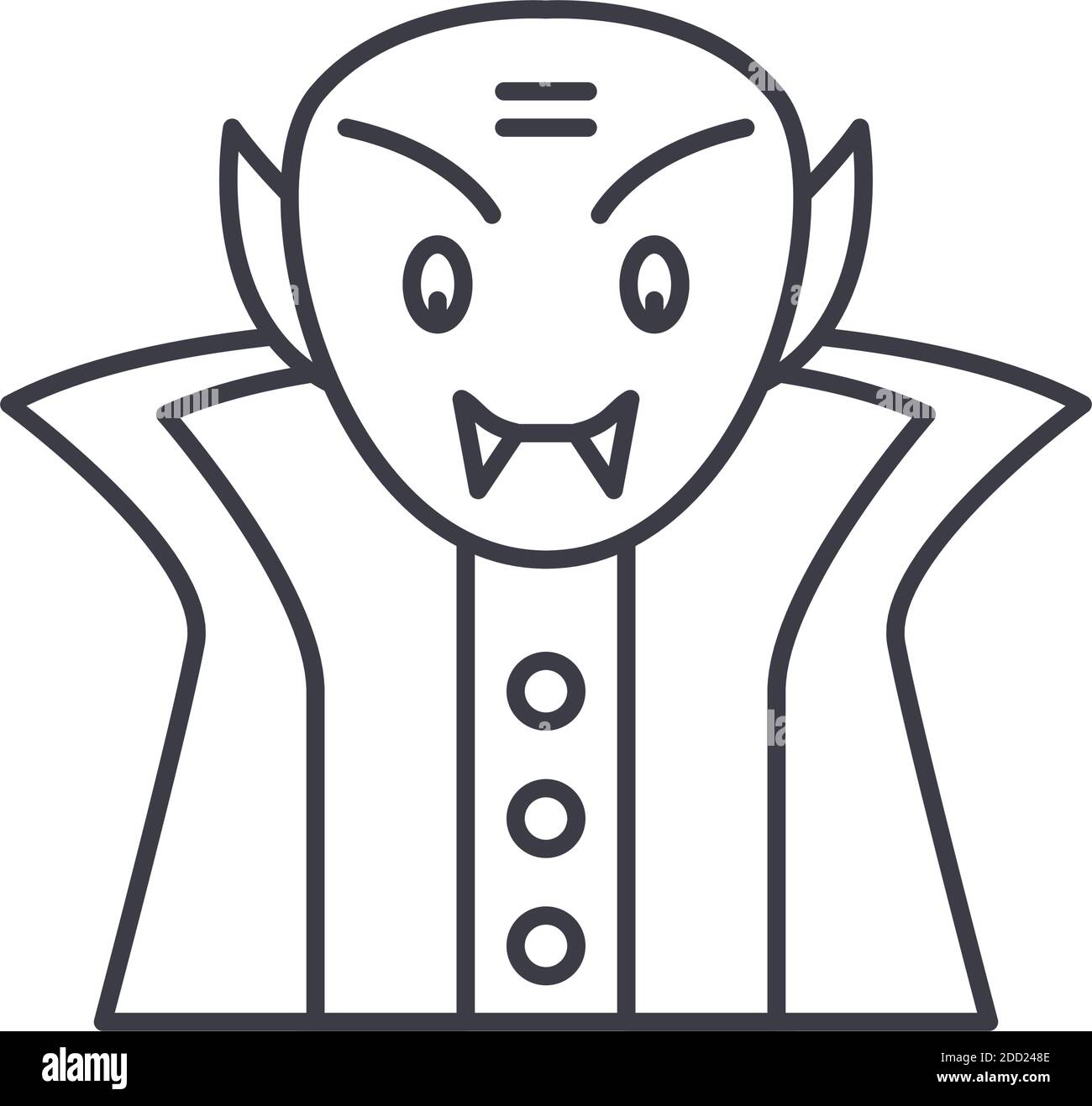 Dracula Symbol, lineare isolierte Illustration, dünne Linie Vektor, Web-Design-Zeichen, Umriss Konzept Symbol mit editierbarer Kontur auf weißem Hintergrund. Stock Vektor