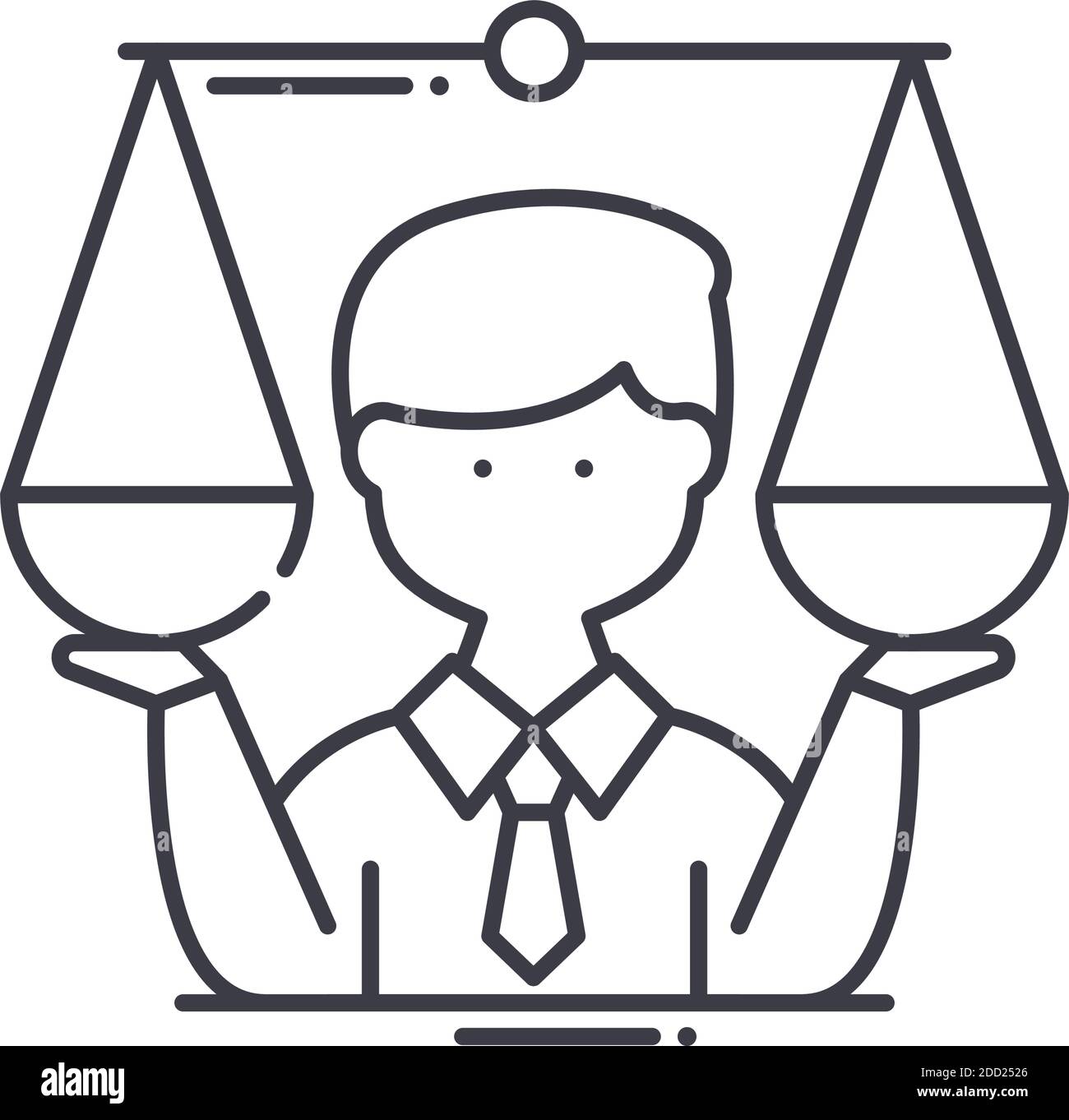 Ethik-Symbol, lineare isolierte Illustration, dünne Linie Vektor, Web ...