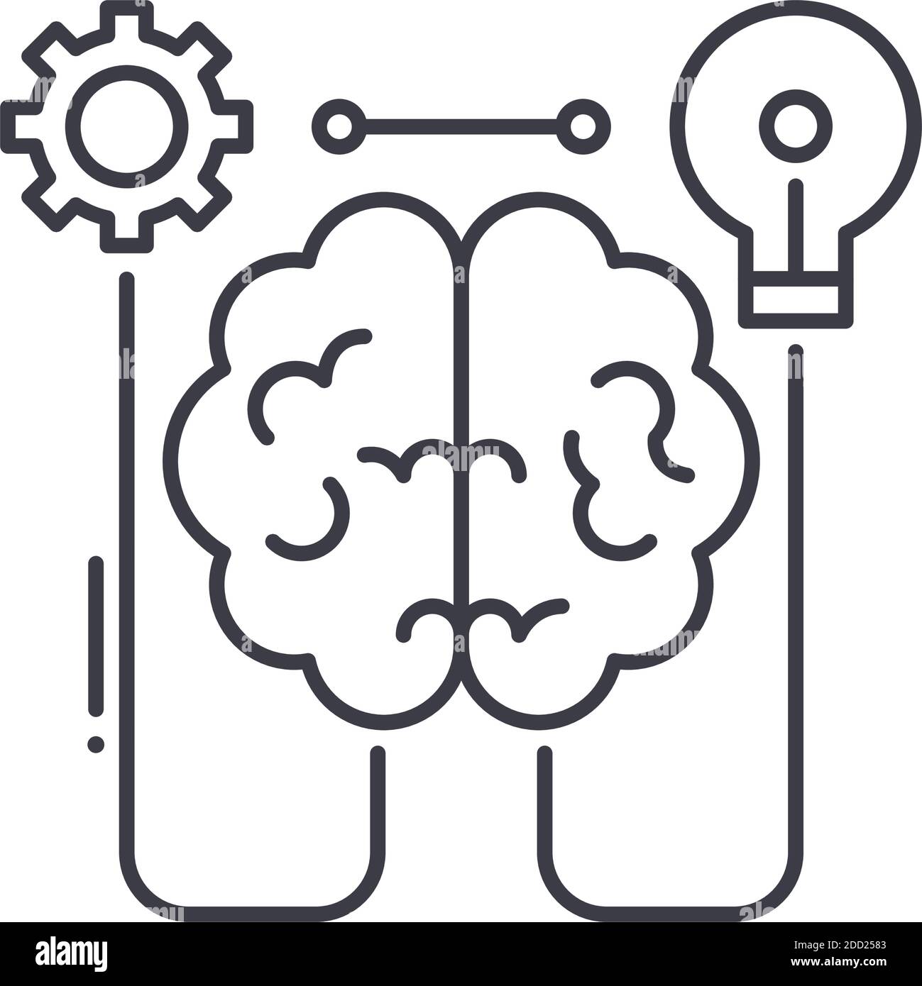 Ingenieur Geist Symbol, lineare isolierte Illustration, dünne Linie Vektor, Web-Design-Zeichen, Kontur Konzept Symbol mit editierbaren Kontur auf weißem Hintergrund. Stock Vektor