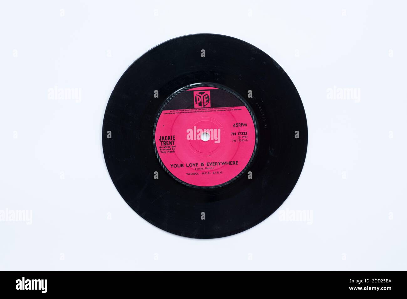 Jackie Trent - Your Love is Everywhere 7' Vinyl Single - Pye Aufzeichnungen Stockfoto