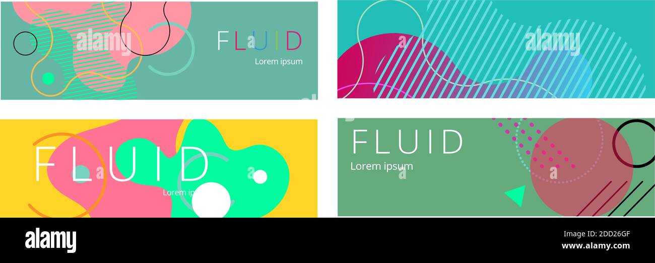 Bunte geometrische Hintergrund. Fließenden formen Komposition. Abstrakte banner Vorlage. Eps 10 Vektor. Stock Vektor