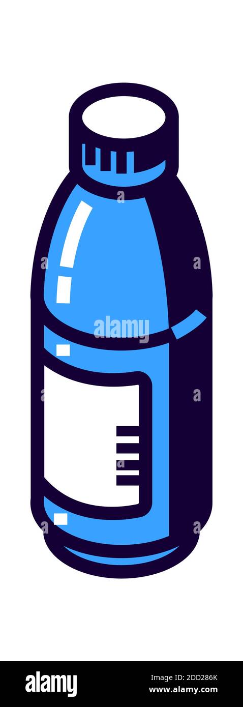 Plastikflasche für Mineralwasser oder andere Getränke, Karikatur Vektor Illustration isometrische Symbol auf weißem Hintergrund isoliert Stock Vektor