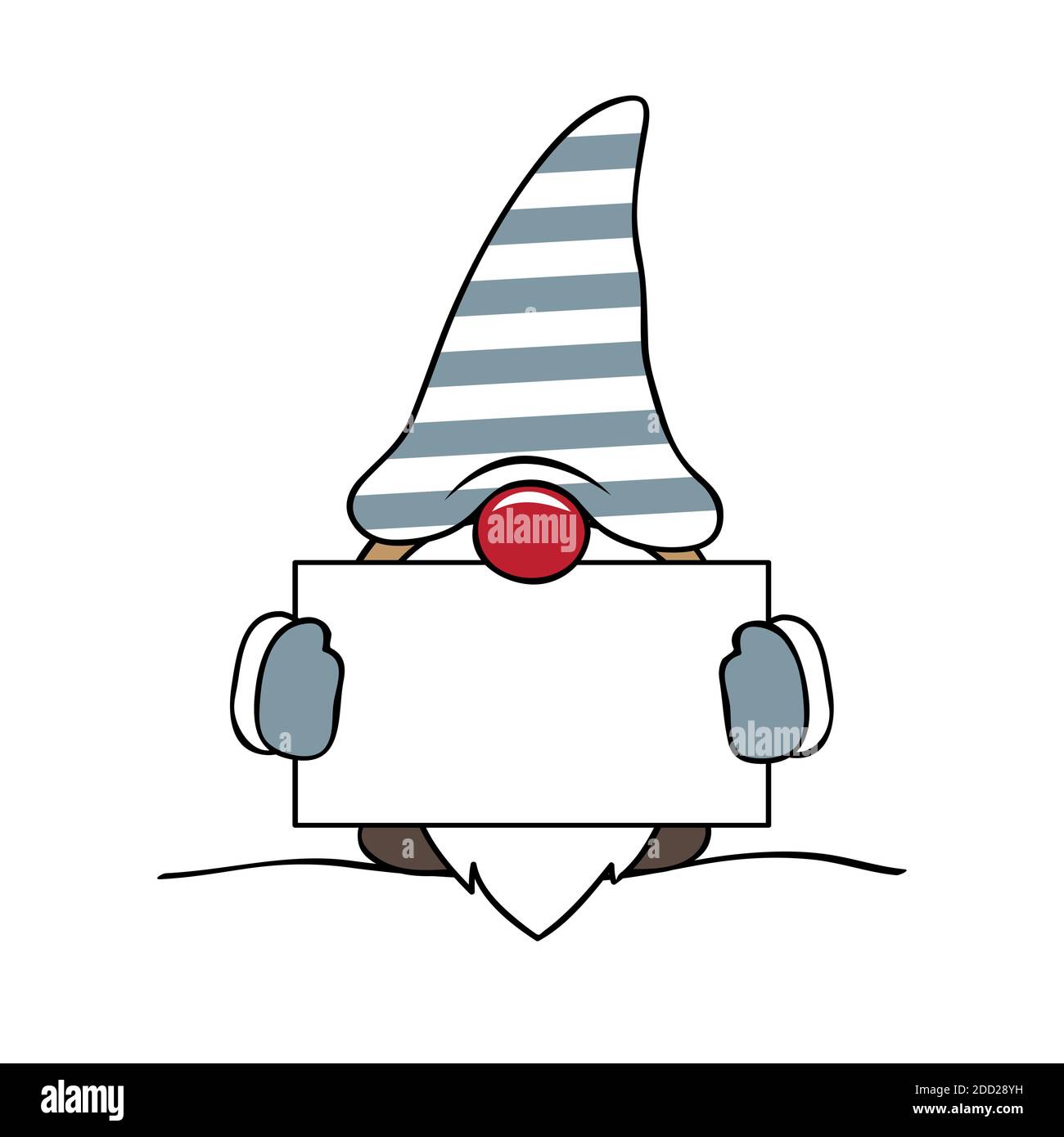 weihnachten niedlichen Gnome mit grauen Kleidern und Karte Vektor Illustration EPS10 Stock Vektor