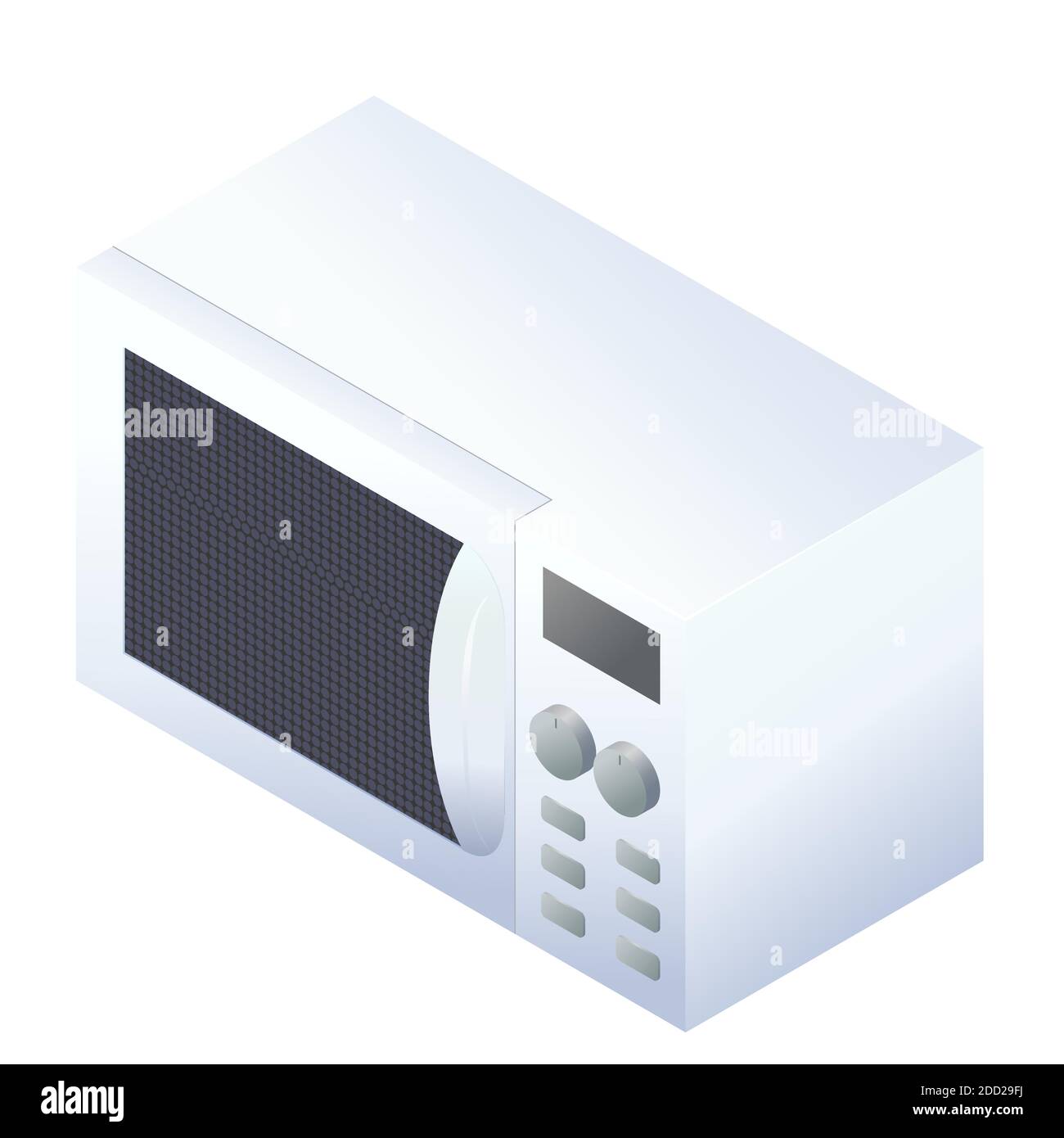Isometrisches Mikrowellen-Symbol auf weißem Hintergrund isoliert. Vektordarstellung der Küchenausstattung Stock Vektor