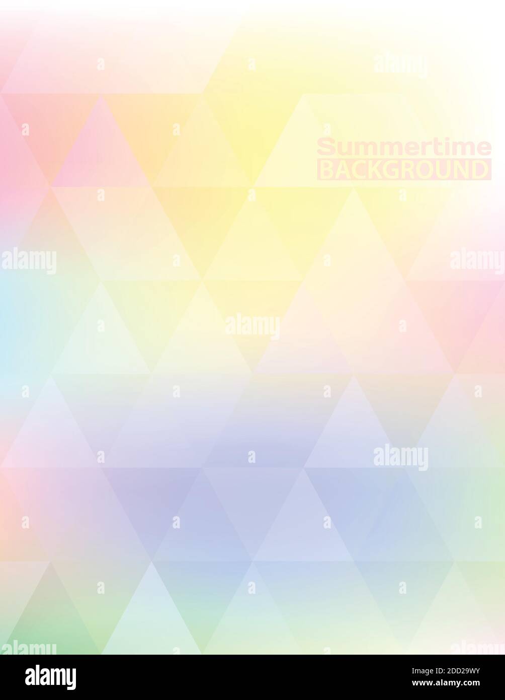 Sommerzeithintergrund. Abstrakt weiche Farbe verschwommen hellen Hintergrund mit Dreiecken. Vertikales Vektorgrafikmuster Stock Vektor