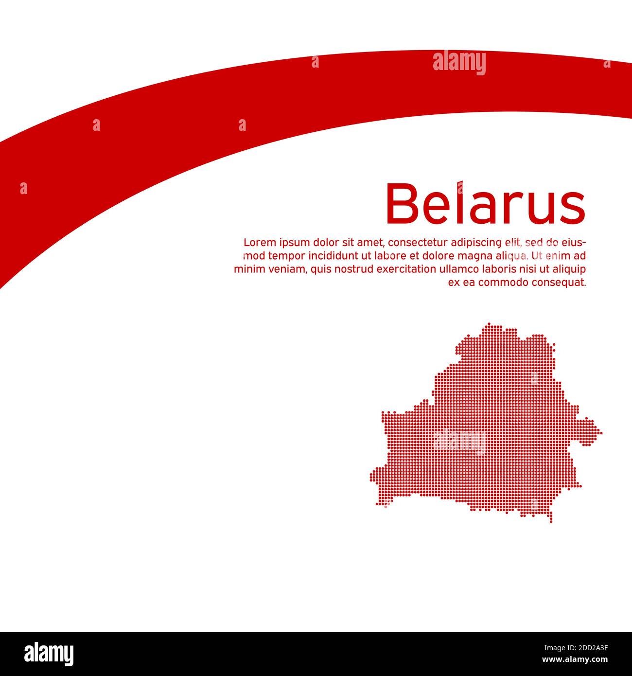Abstrakt winkende neue Flagge Mosaik Karte von belarus. Protestaktionen. Der schöpferische Hintergrund für die Gestaltung des patriotischen Banners Weißrussland. Weißrussisch Stock Vektor