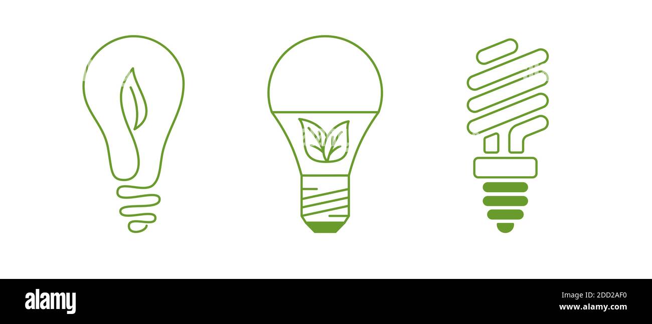 Satz sparender Energiesparlampen Stock Vektor