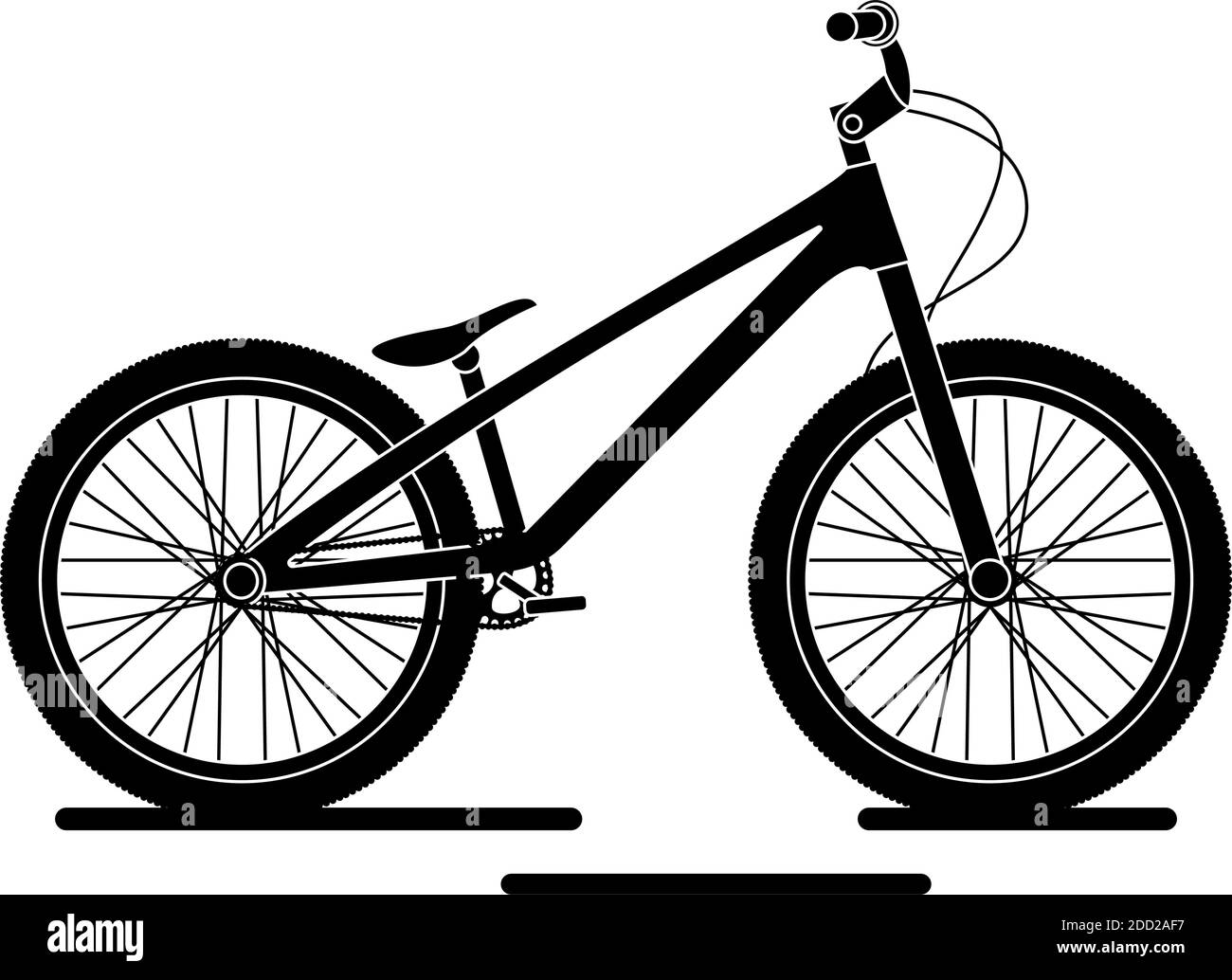 Isolierte bmx Fahrrad schwarz und weiß in weißem Hintergrund Symbol- Vektor Stock Vektor