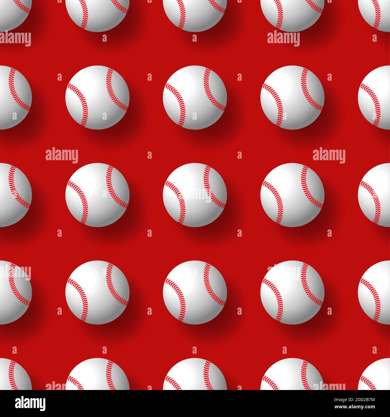 Baseball Nahtloses Muster Tennis Ball Vektor Fliesen Hintergrund Tapete Schal Isolierte Grafik Stock Vektor
