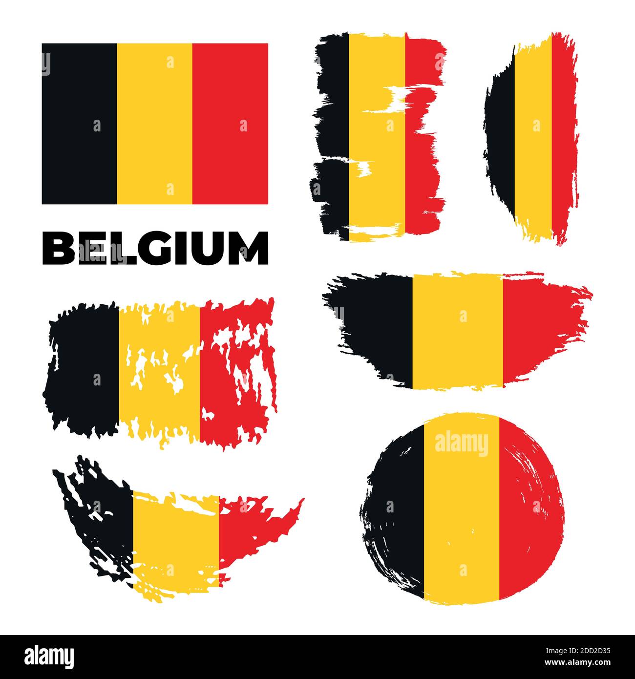 Vektor-Flagge von Belgien, Pinsel Schlaganfall Hintergrund Stock Vektor