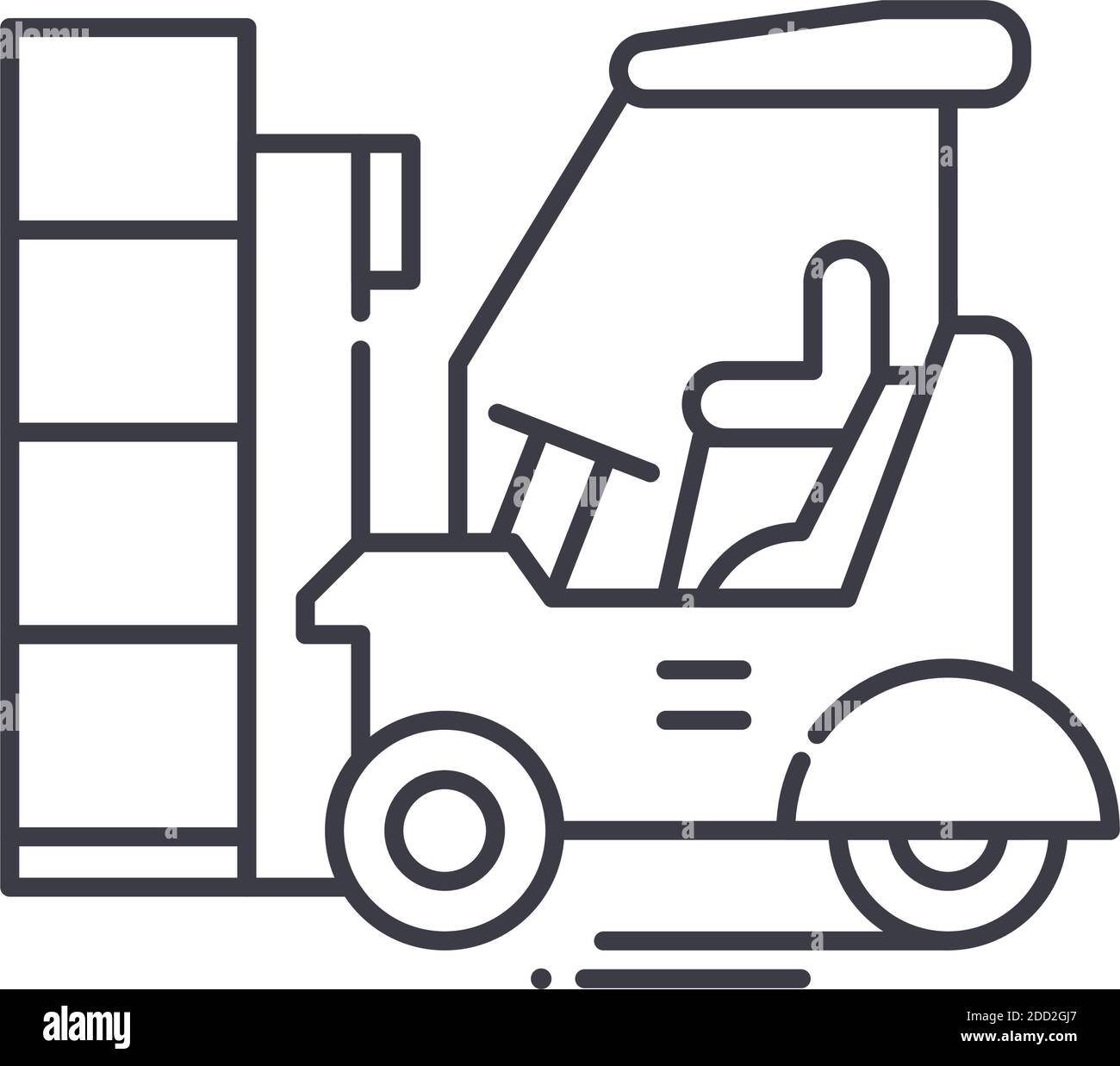Lager Gabelstapler Symbol, lineare isolierte Illustration, dünne Linie Vektor, Web-Design-Zeichen, Kontur Konzept Symbol mit editierbaren Strich auf weiß Stock Vektor