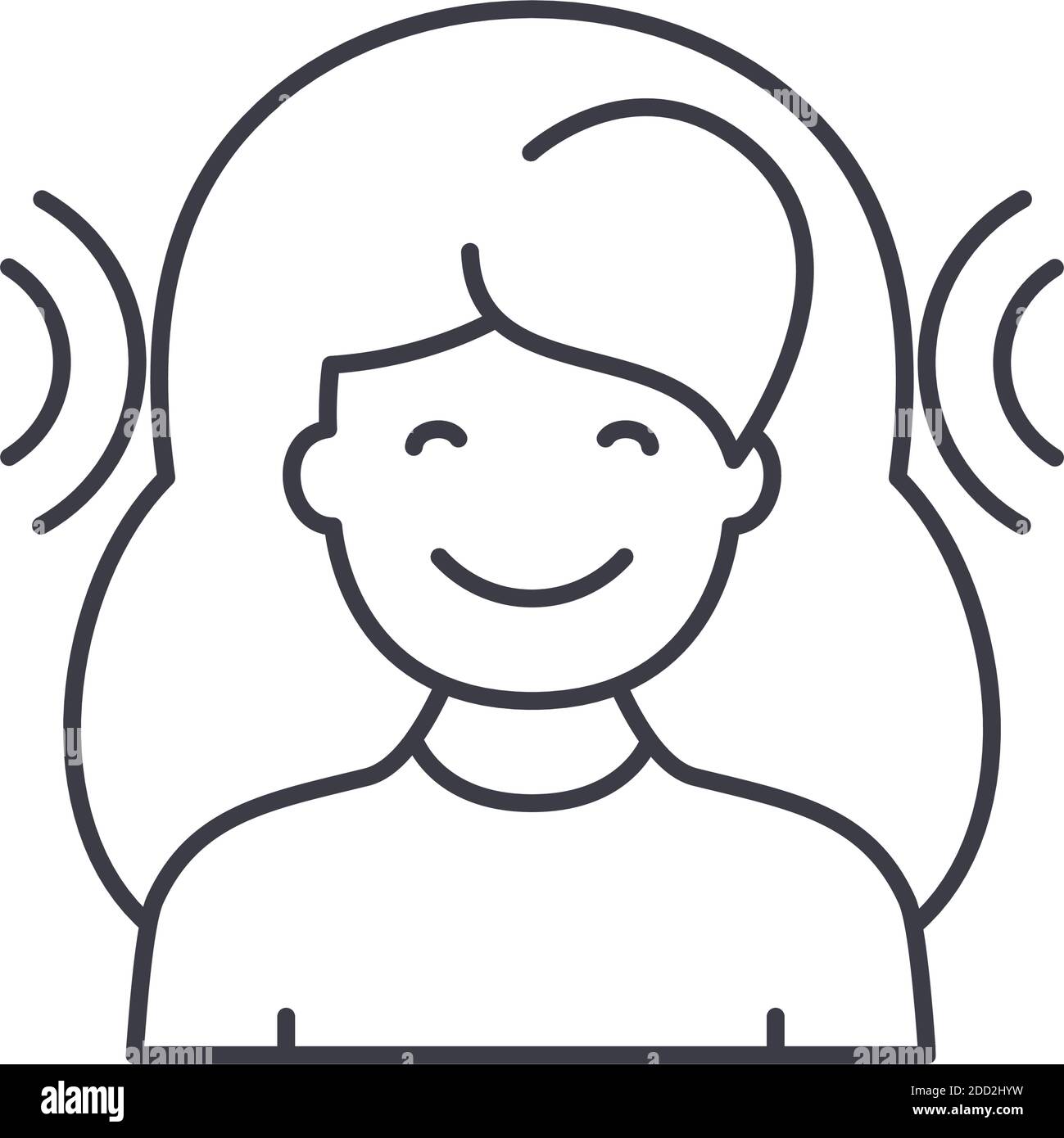 Spracherkennung Symbol, lineare isolierte Illustration, dünne Linie Vektor, Web-Design-Zeichen, Kontur Konzept Symbol mit editierbaren Kontur auf weiß Stock Vektor