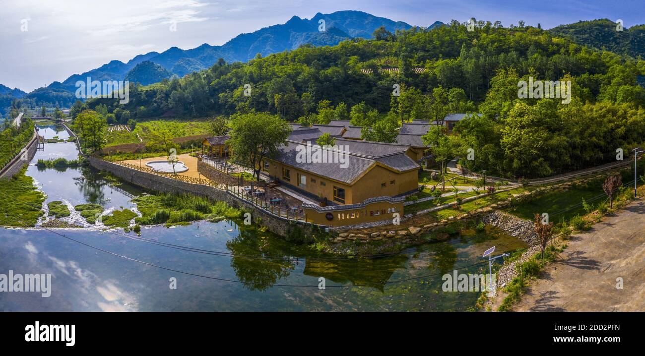 Die westlichen Berge, henan ländliche Haus bleiben Anlage Stockfoto