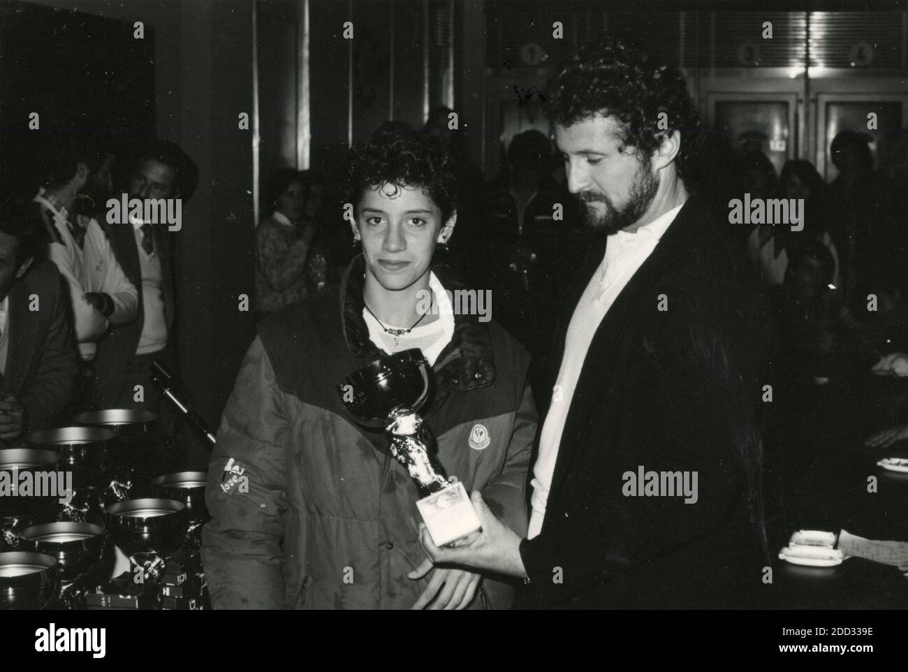 Preisverleihung des italienischen Masters del Circuito Tennis: D'Innocenzo, Foro Italico, Rom 1986 Stockfoto