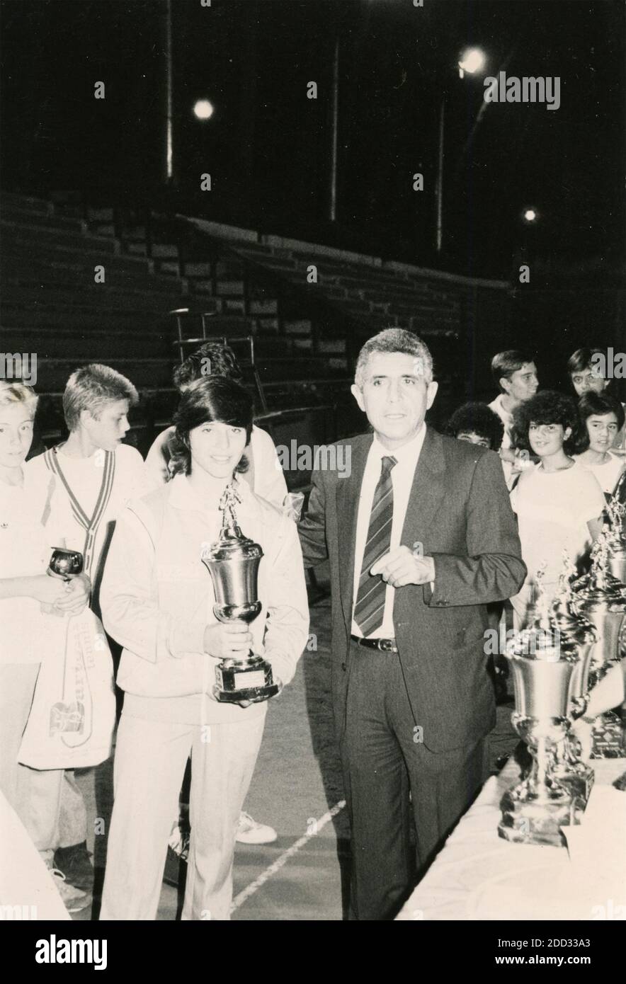 Preisverleihung des italienischen Masters del Circuito Tennis, Foro Italico, Rom 1986 Stockfoto