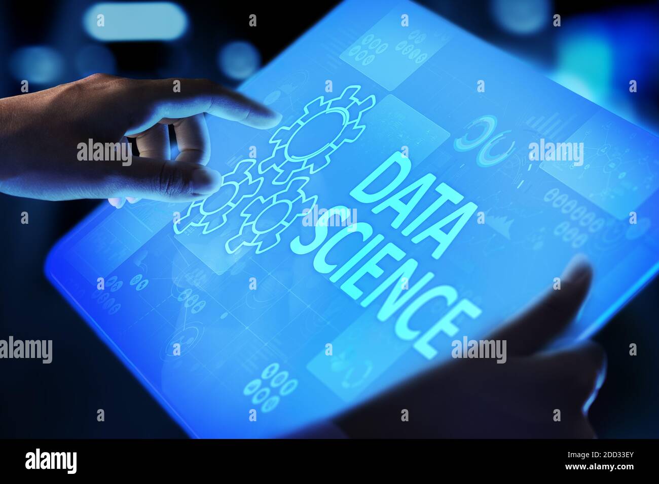 Data Science und Deep Learning. Künstliche Intelligenz, Analyse. Internet und modernes Technologiekonzept Stockfoto
